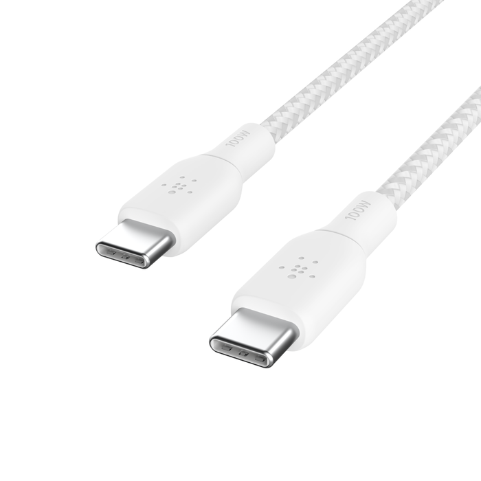 BELKIN BRAIDED USBC-C 2.0 100W CABLE 2M WHITE thumbnail 5