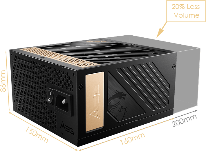 MEG Ai1300P 1300W PCIE5 80+ PLATINUM