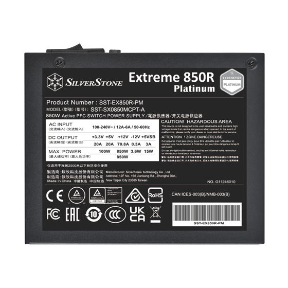 SILVERSTONE EXTREME 850R PLATINUM GEN 5 SFX FULLY MODULAR thumbnail 6