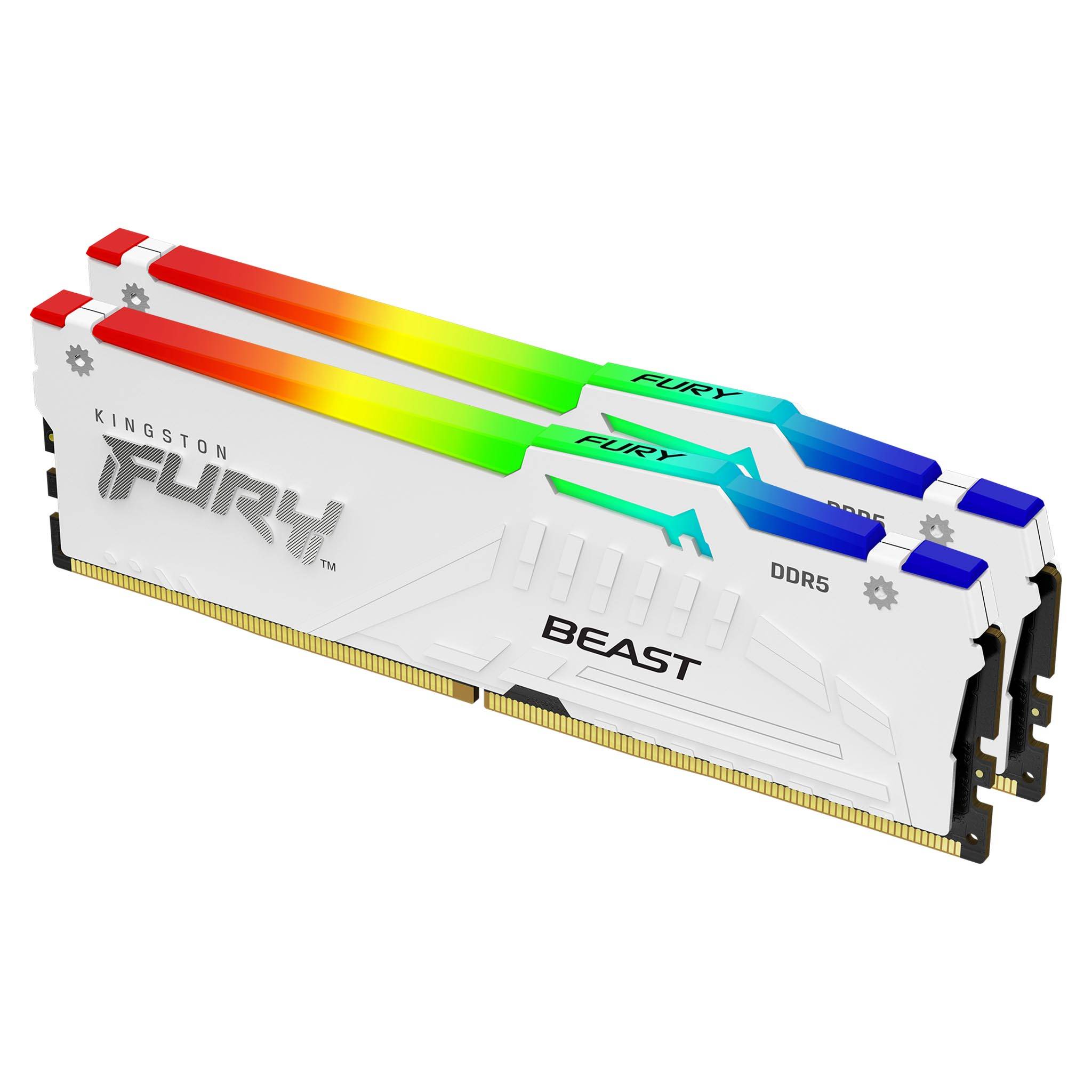 KINGSTON FURY BEAST RGB XMP 64G(32G*2) 6000 DDR5 CL40 WHITE thumbnail 2