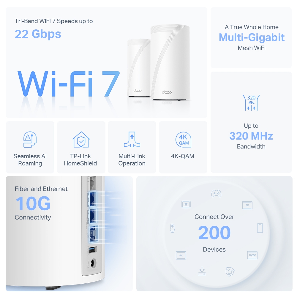 TP-LINK BE22000 Whole Home Mesh Wi-Fi 7 System (3-PACK) thumbnail 2