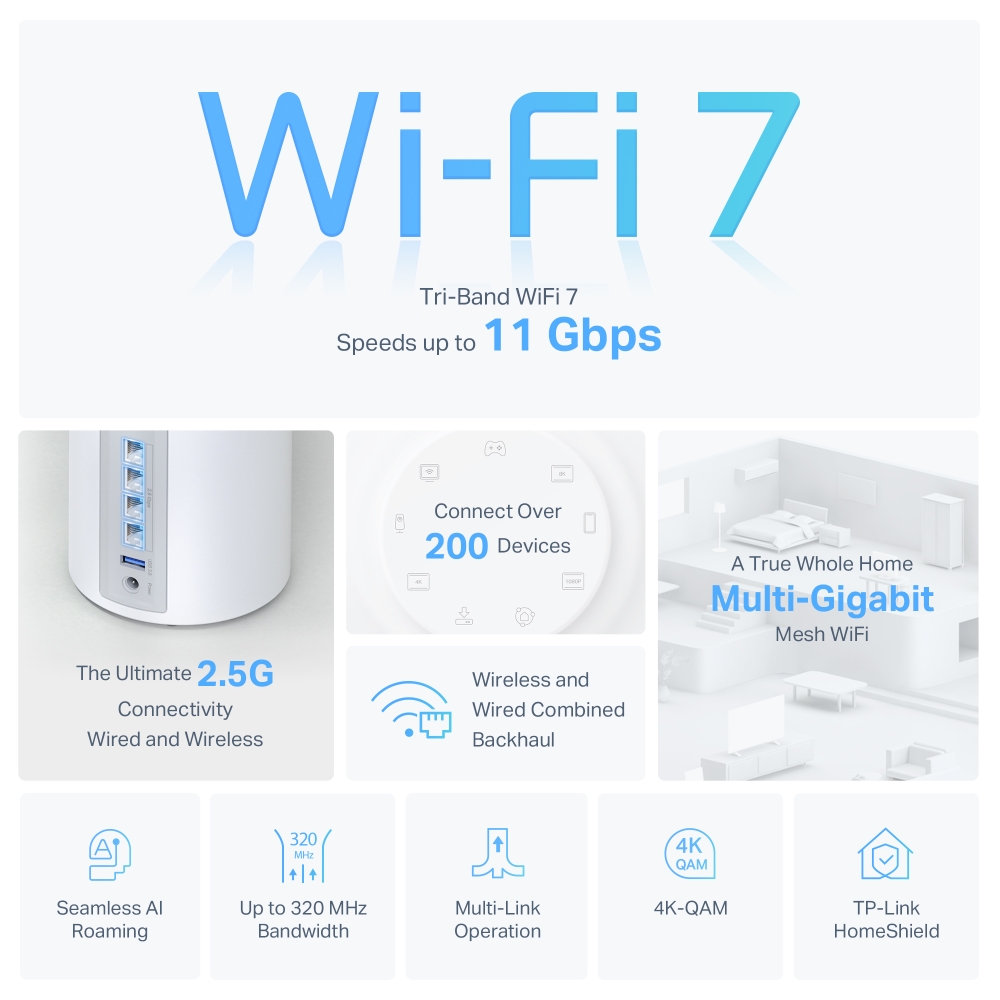 TP-LINK BE11000 Whole Home Mesh Wi-Fi 7 System (2-PACK) thumbnail 3