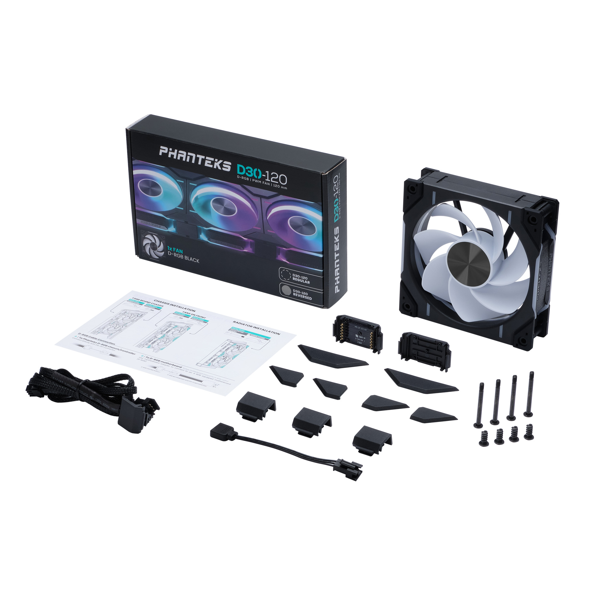 PHANTEKS D30 120MM PWM FAN REVERSE DRGB BLACK (1-PACK) thumbnail 9