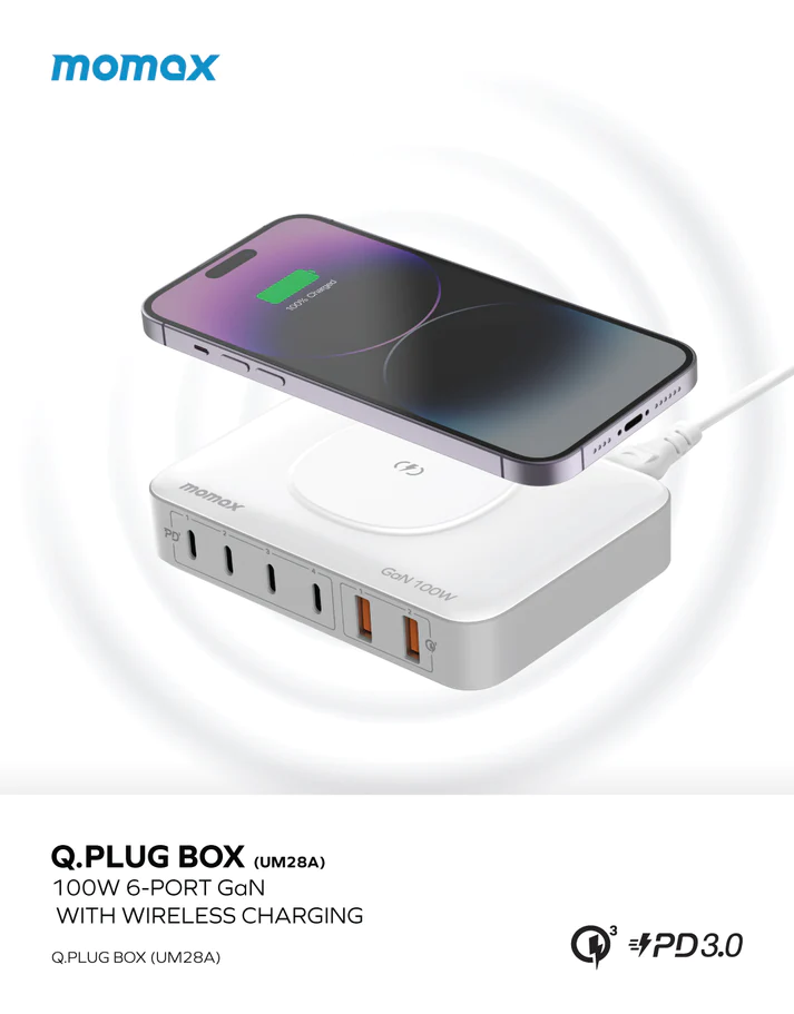 ONEPLUG 100W 6-Port GaN with Wireless Charging