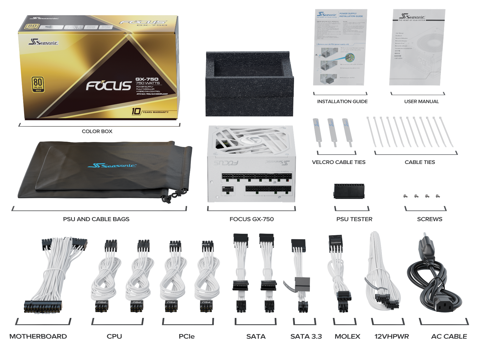 SEASONIC FOCUS 80 PLUS GOLD GX750-ATX3.0 WHITE thumbnail 2