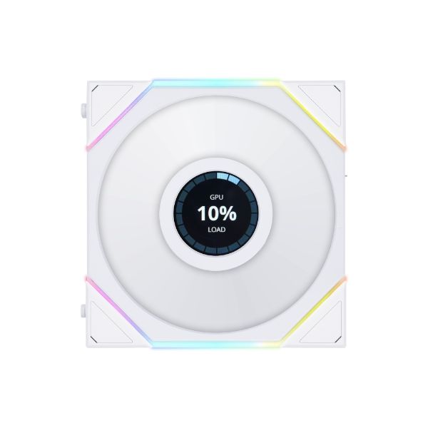LIAN LI 120MM UNI FAN R12TL LCD REVERSE BLADE WHITE(1PACK) thumbnail 3