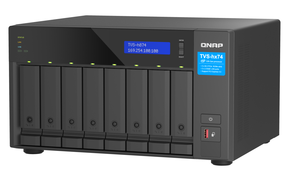 QNAP TVS-h874 32GB RAM 8-BAY SMB NAS thumbnail 2