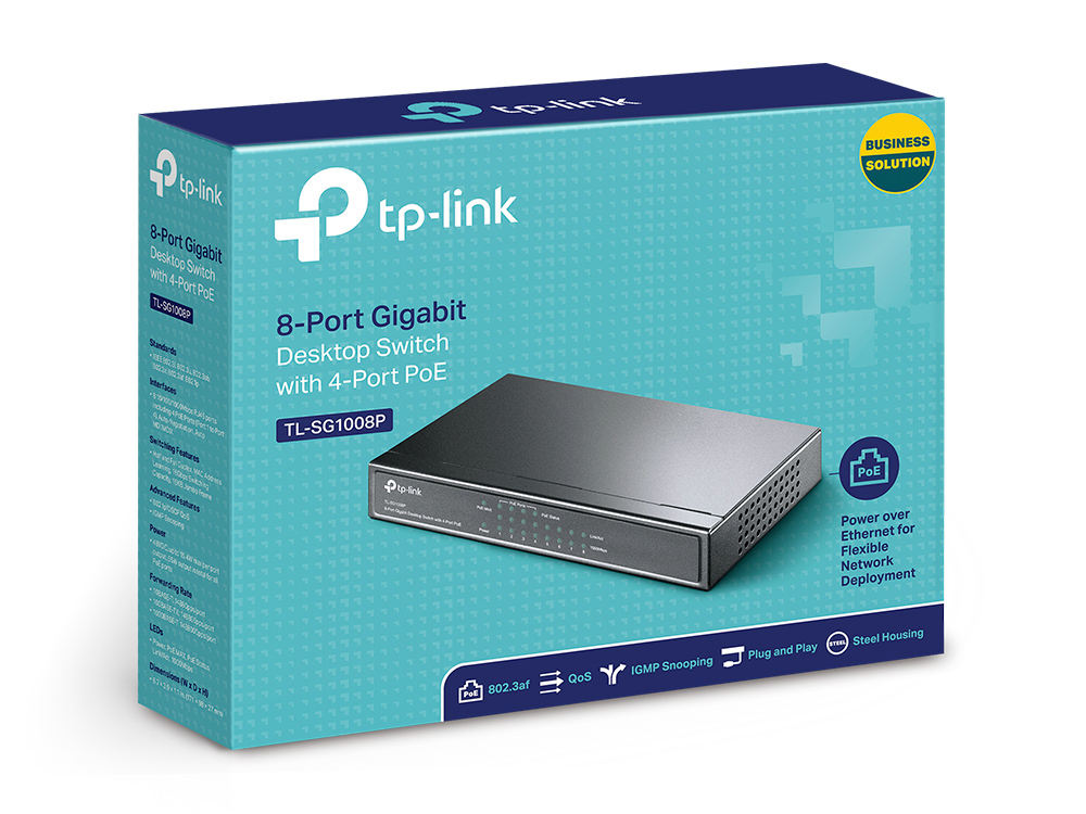 TP-LINK TL-SG1008P POE SWITCH 8-PORT GIGA W/4*POE thumbnail 5