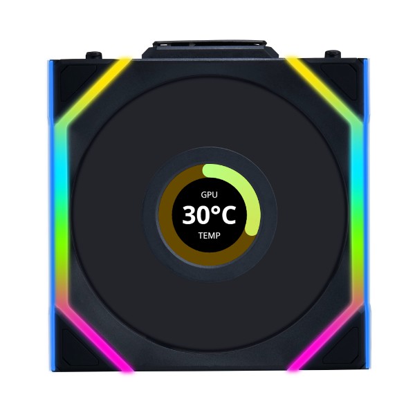 LIAN LI 120MM UNI FAN 12SL LCD WIRELESS BLACK (1PACK) thumbnail 3