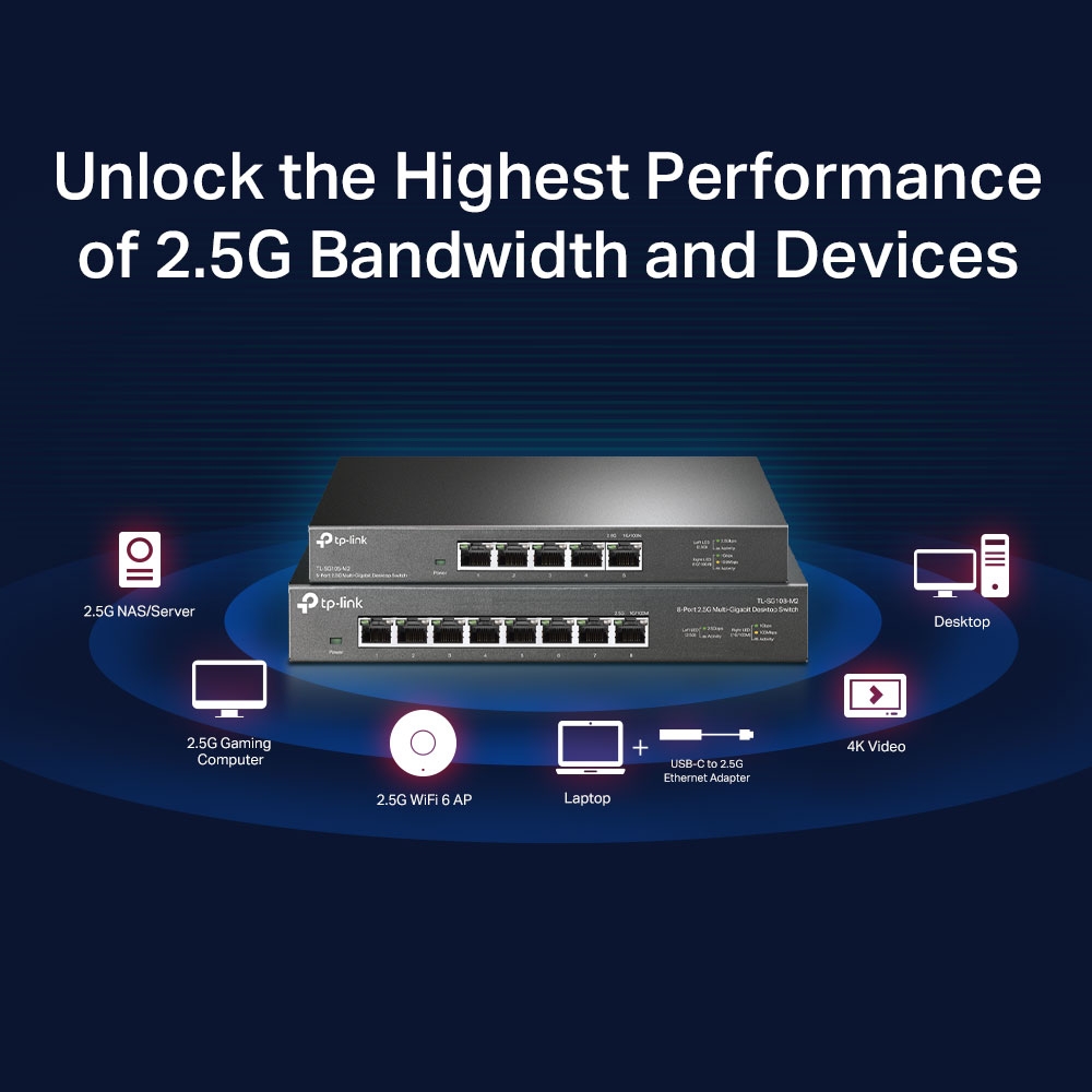 TP-LINK 8-PORT 2.5G MULTI-GIGABIT DESKTOP SWITCH thumbnail 4