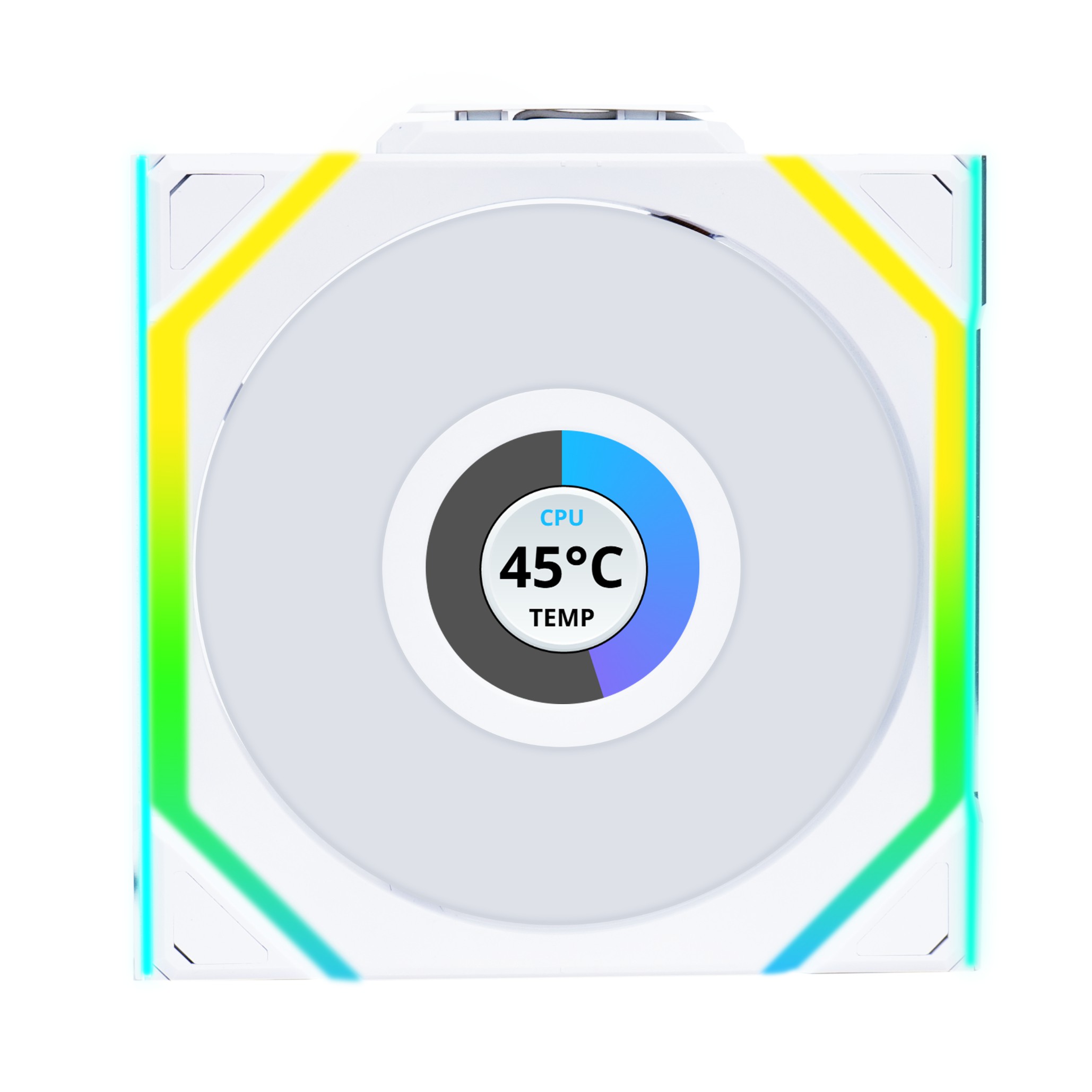 LIAN LI 120MM UNI FAN 12SL LCD WIRELESS WHITE (3PACK) thumbnail 3