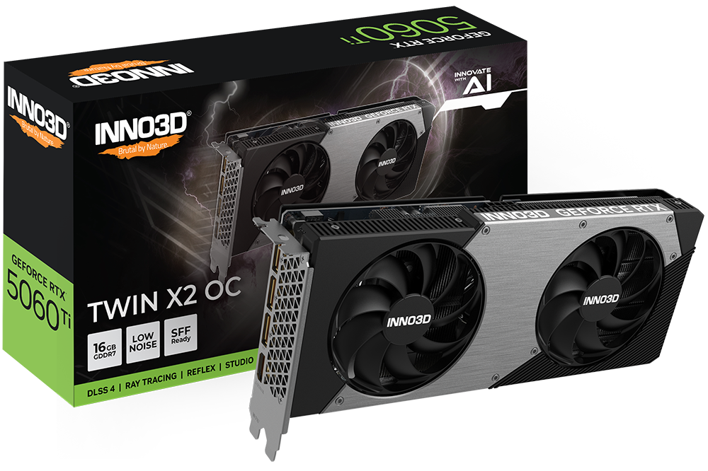 INNO 3D RTX5060TI X2 OC 16GB GDDR7 thumbnail 2