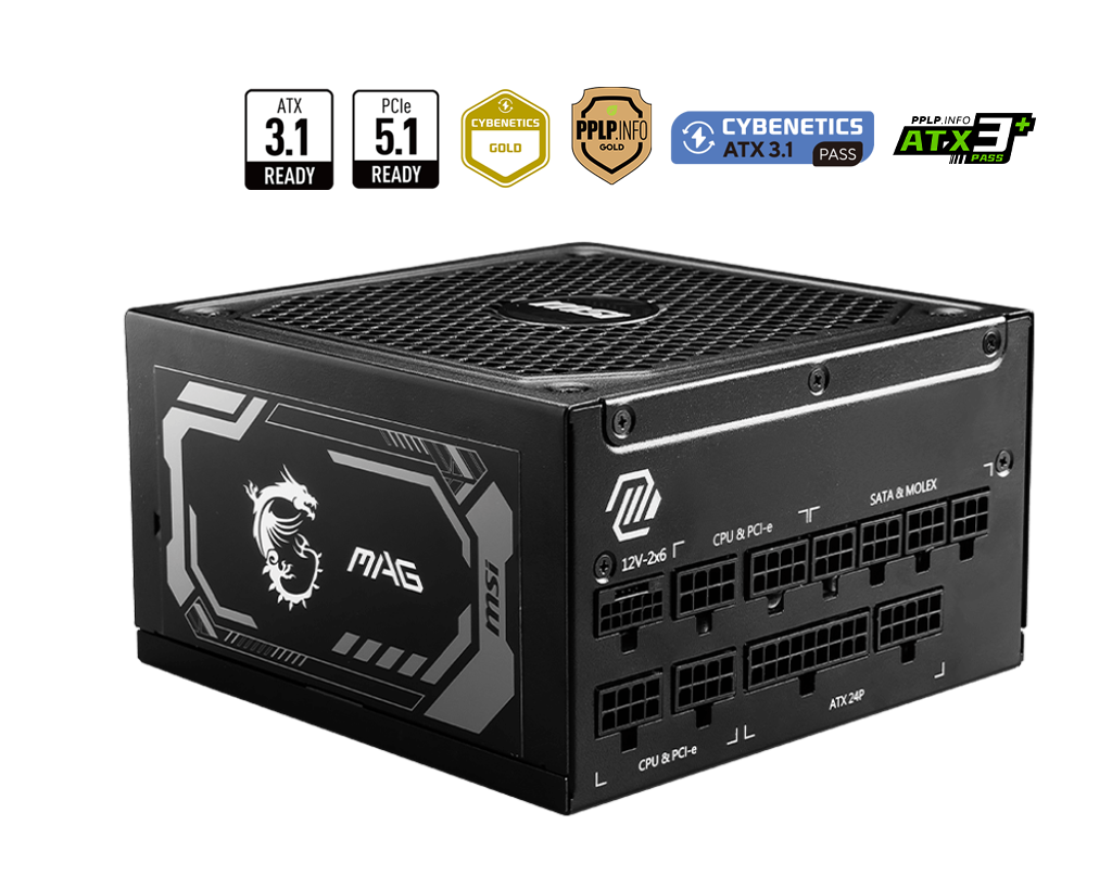 MSI MAG A1250GL ATX 3.1 PCIE5 GOLD thumbnail 5