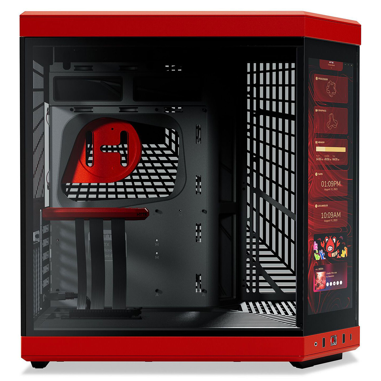 HYTE Y70 TOUCH INFINITE CASE BLACK/RED thumbnail 3