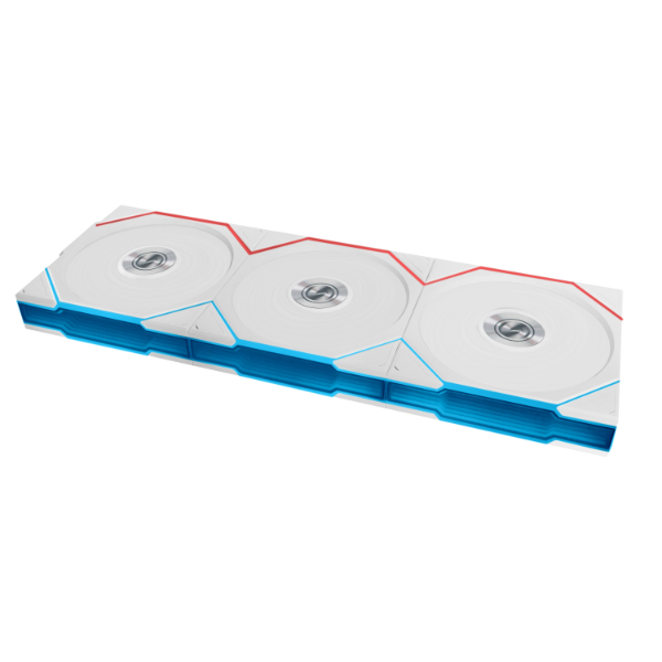 120MM UNI FAN 12TL LED WIRELESS WHITE (3PACK)