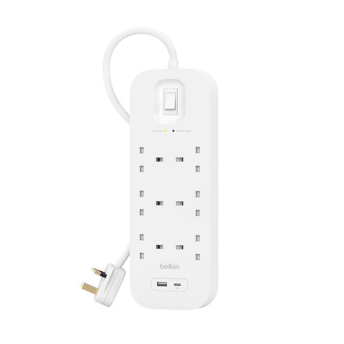 BELKIN 6 位防雷保護拖板 ( 1 x USB-C 及 1 x USB-A ) thumbnail 3