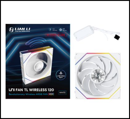 LIAN LI 120MM UNI FAN R12TL LED REVERSE WIRELESS WH(1PACK) thumbnail 2