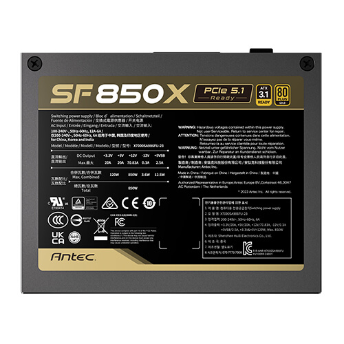 ANTEC SF850X GB PSU GOLD MODULAR ATX3.1 thumbnail 9
