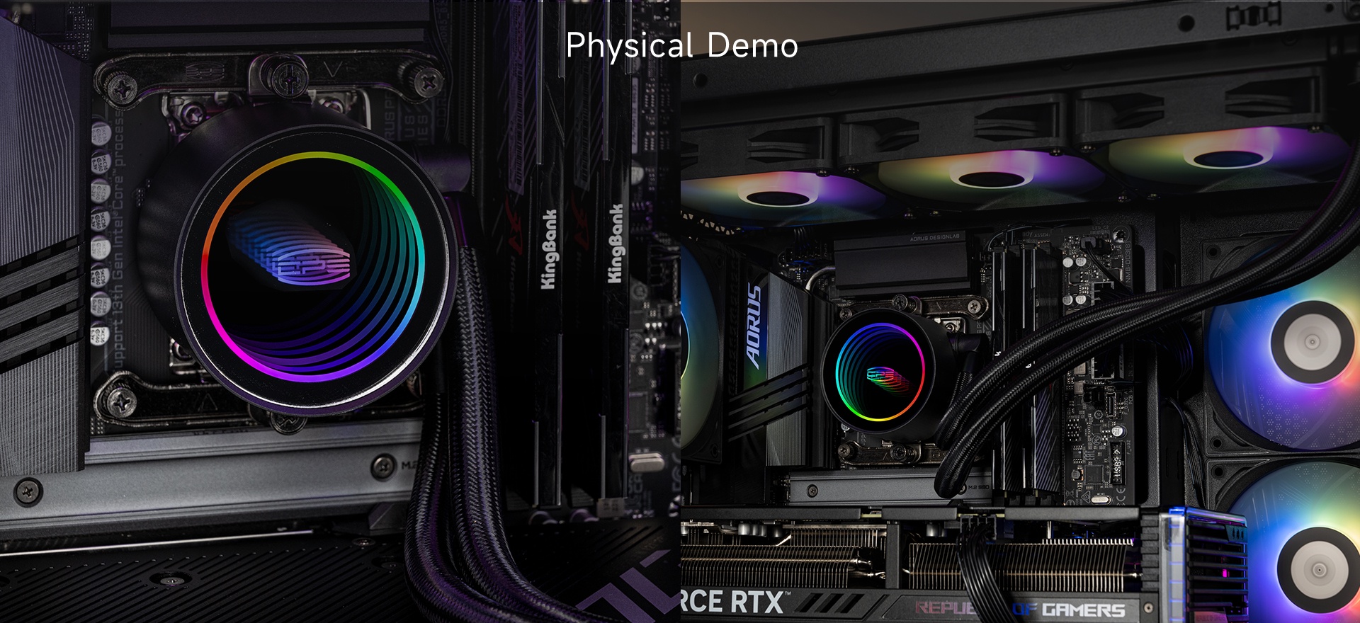 PC COOLER DA360 ARGB HIGH PERFORMANCE AIO CPU COOLING BLACK thumbnail 3