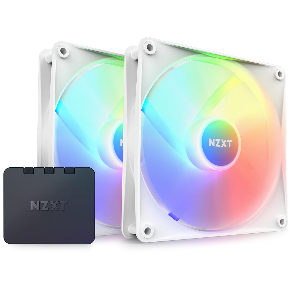 F140 RGB CORE TWIN PACK 140MM HUB-MOUNTED WHITE