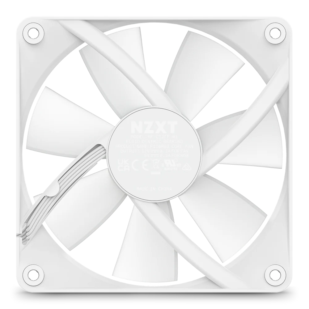 NZXT F120 RGB CORE 120MM HUB-MOUNTED RGB FAN WHITE thumbnail 6