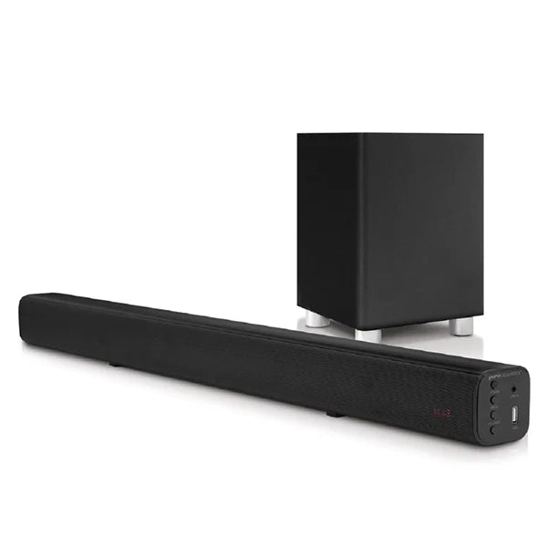 PURE ACOUSTICS 2.1CHANNEL SURROUND SOUND BAR W/WIRELESS SUBWOOFER