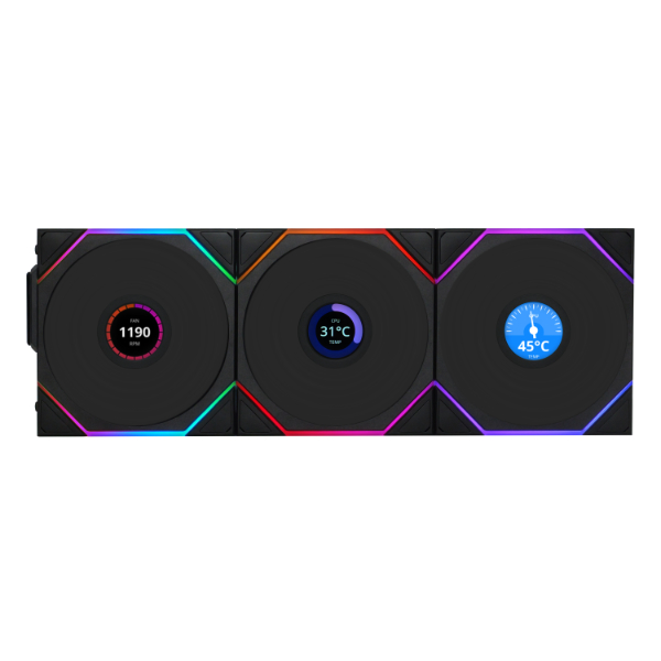 LIAN LI UNI FAN TL LCD FLEX REVERSE BLADE WIRELESS*1 BLACK thumbnail 2