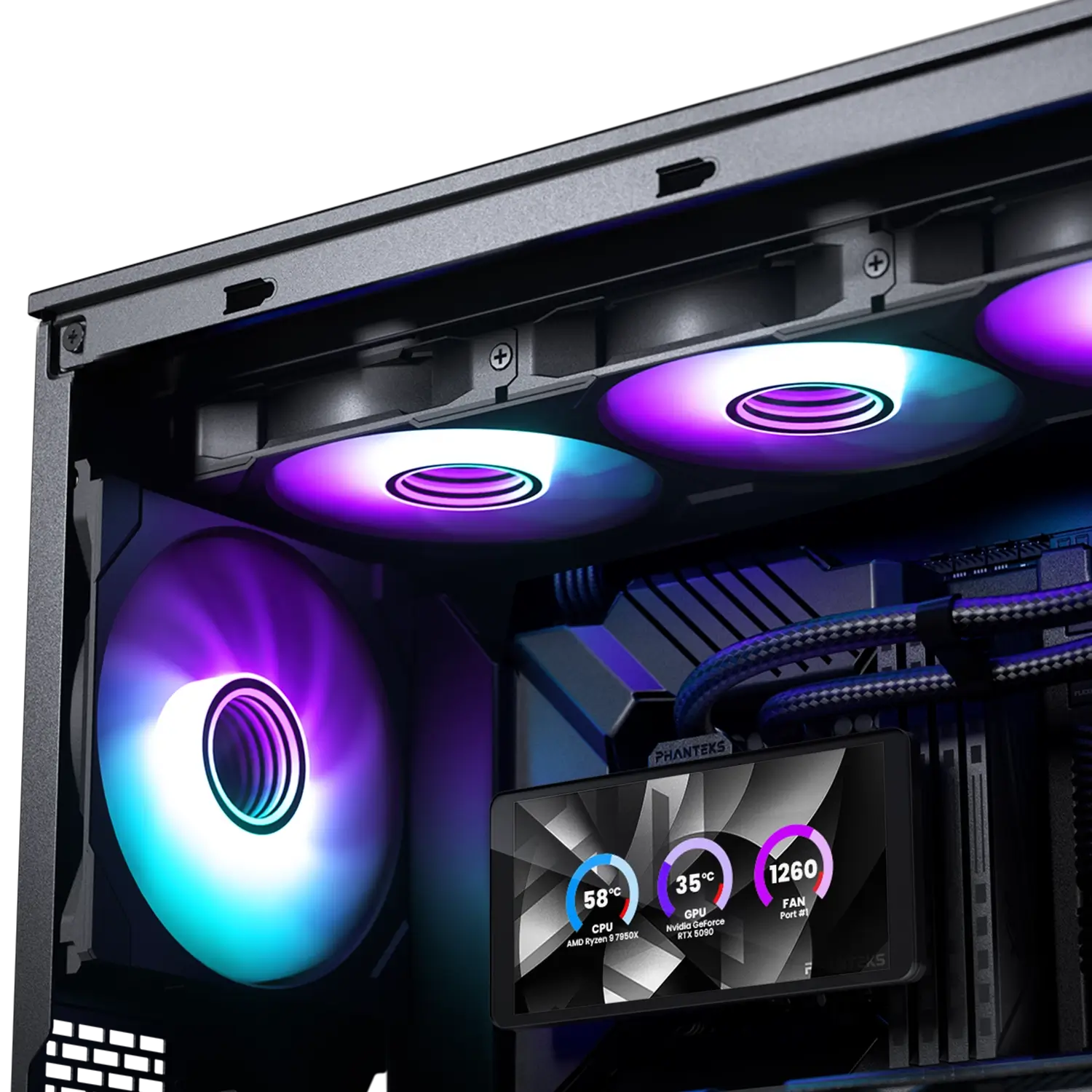 PHANTEKS GLACIER ONE 360M25 G2 LCD DRGB AIO WATERCOOLING BK thumbnail 4